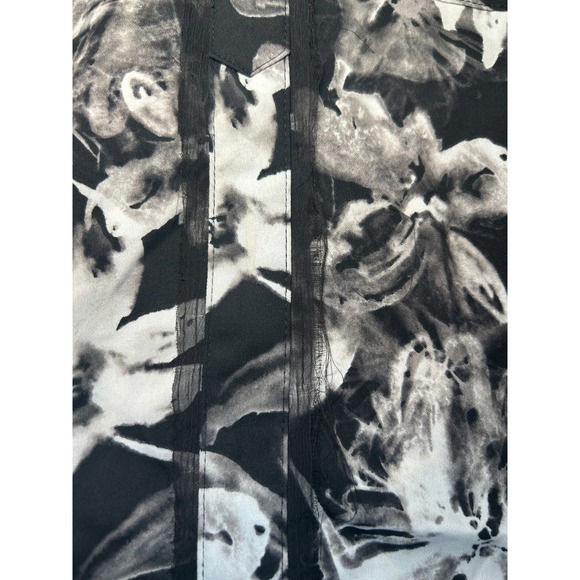 Simply Vera Vera Wang Womens Black White Floral Print Short Sleeve V Neck Top XS - Picture 5 of 9